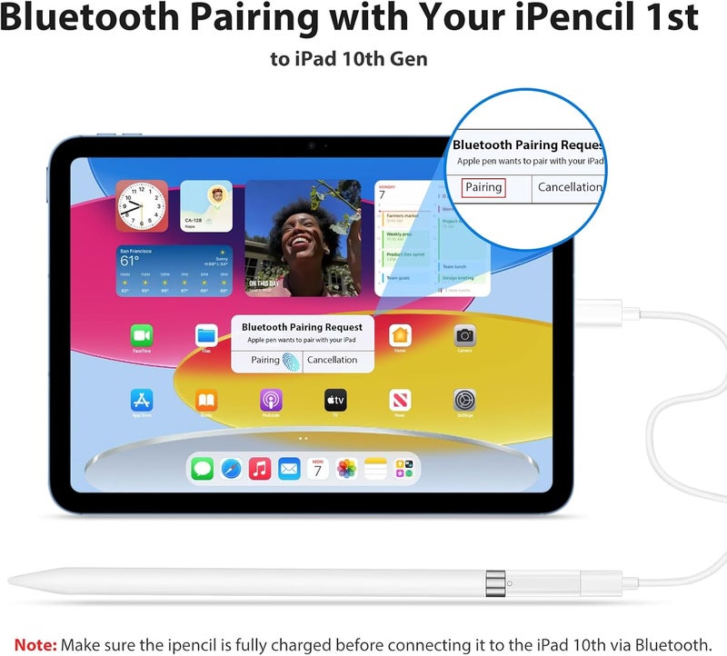 ASKUBSKU محول شاحن قلم رصاص لجهاز آبل قلم الجيل الأول، محول USB-C إلى Lightning لتوصيل الشحن الملحقات USBC الاقتران لجهاز آيباد الجيل 10 11 A16، محول USB-C إلى قلم رصاص الجيل الأول - Image 5